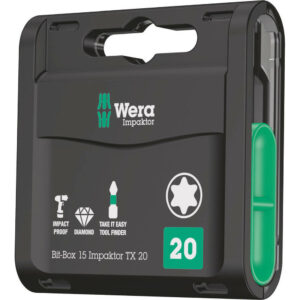 Wera Bit-Box Impaktor Torx Screwdriver Bits T20 25mm Pack of 15