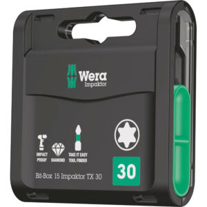Wera Bit-Box Impaktor Torx Screwdriver Bits T30 25mm Pack of 15
