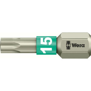 Wera Torsion Stainless Steel Torx Screwdriver Bit T15 25mm Pack of 1