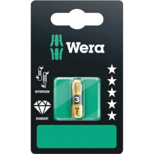 Wera BiTorsion Diamond Pozi Screwdriver Bits PZ3 25mm Pack of 1