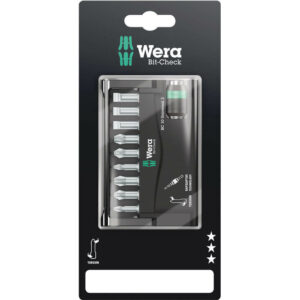 Wera 10 Piece Bit-Check Torsion Screwdriver Bit and Holder Set