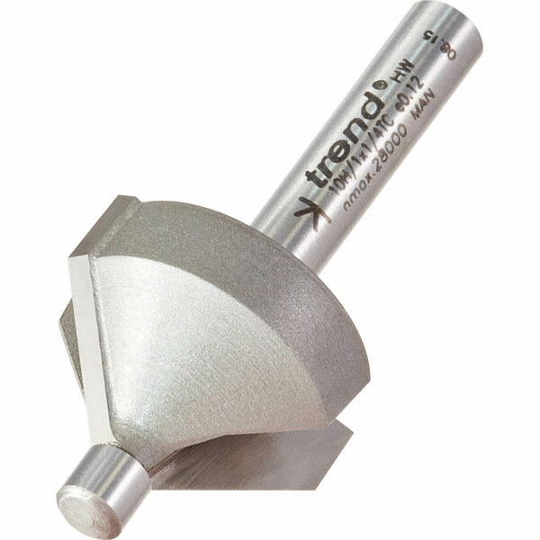 Trend Pin Guided Chamfer Bevel Router Cutter 45 Degrees 10mm 1/4"