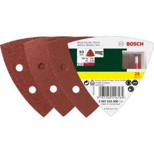 Bosch Hook and Loop Delta Sanding Sheets 93mm x 93mm Assorted Pack of 25