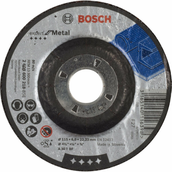Bosch A30T BF Drepressed Centre Metal Grinding Disc 115mm
