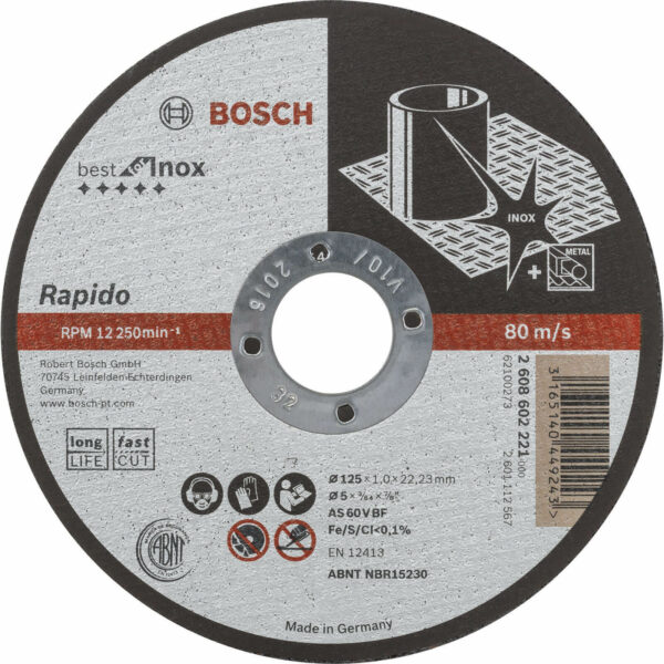 Bosch Rapido Best Inox Cutting Disc 125mm 1mm 22mm