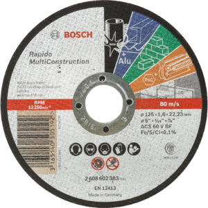 Bosch Rapido MultiConstruction Cutting Disc 125mm 1.6mm 22mm