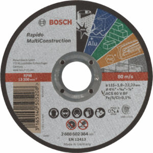 Bosch Rapido MultiConstruction Cutting Disc 115mm 1mm 22mm