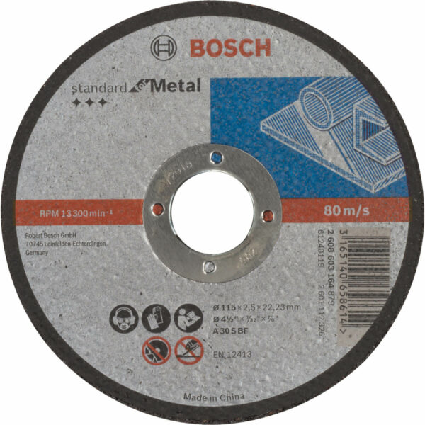 Bosch Standard Metal Cutting Disc 115mm 2.5mm 22mm