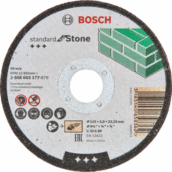 Bosch Standard Stone Cutting Disc 115mm 3mm 22mm