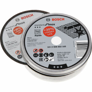 Bosch Rapido Thin Inox Stainless Steel Cutting Disc 115mm Pack of 10