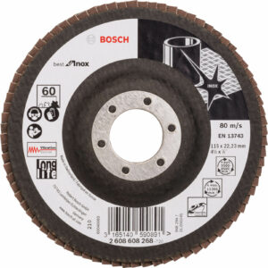 Bosch X581 Best for Inox Straight Flap Disc 115mm 60g Pack of 1