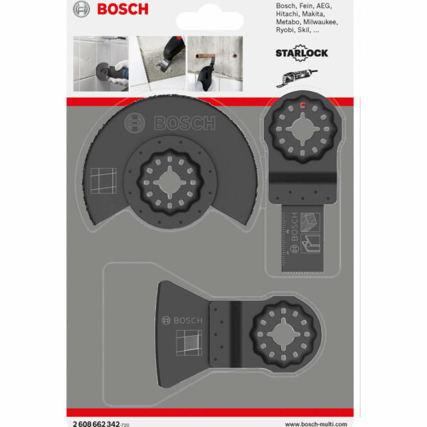 Bosch 3 Piece Tile Cutting Starlock Oscillating Multi Tool Blade Set