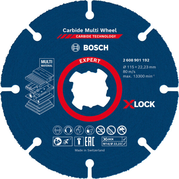 Bosch Expert X Lock Carbide Multi Cutting Disc 115mm Pack of 10