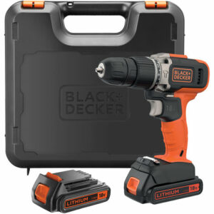 Black & Decker Black & Decker 18V Hammer Drill & 2 x 1.5Ah Batteries in Kit Box