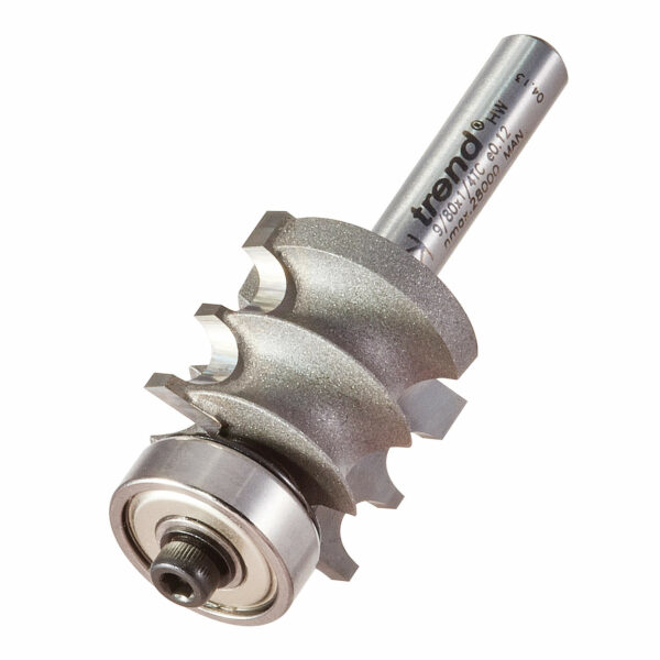Trend Bearing Guided Dual Bead Router Cutter 22mm 19mm 1/4"