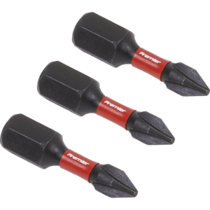 Sealey Impact Power Tool Phillips Screwdriver Bits PH1 25mm Pack of 3