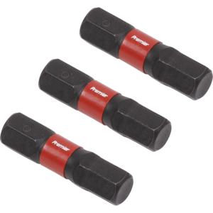 Sealey Impact Power Tool Hexagon Screwdriver Bits Hex 6mm 25mm Pack of 3