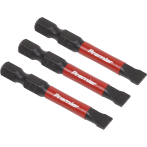 Sealey Impact Power Tool Slotted Screwdriver Bits 6.5mm 50mm Pack of 3