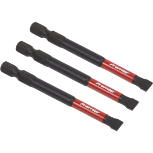 Sealey Impact Power Tool Slotted Screwdriver Bits 6.5mm 75mm Pack of 3