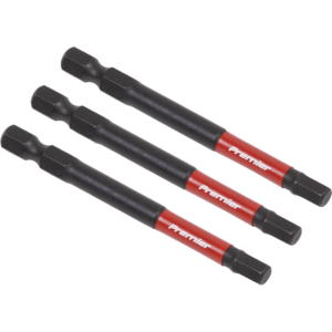 Sealey Impact Power Tool Hexagon Screwdriver Bits Hex 5mm 75mm Pack of 3