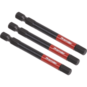 Sealey Impact Power Tool Hexagon Screwdriver Bits Hex 6mm 75mm Pack of 3
