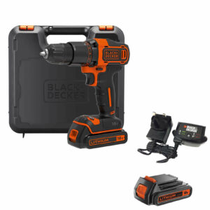 Black and Decker BCD700S 18v Cordless Combi Drill 2 x 2ah Li-ion Charger Case