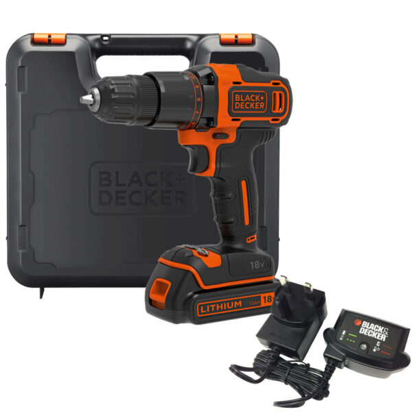 Black and Decker BCD700S 18v Cordless Combi Drill 1 x 1.5ah Li-ion Charger Case