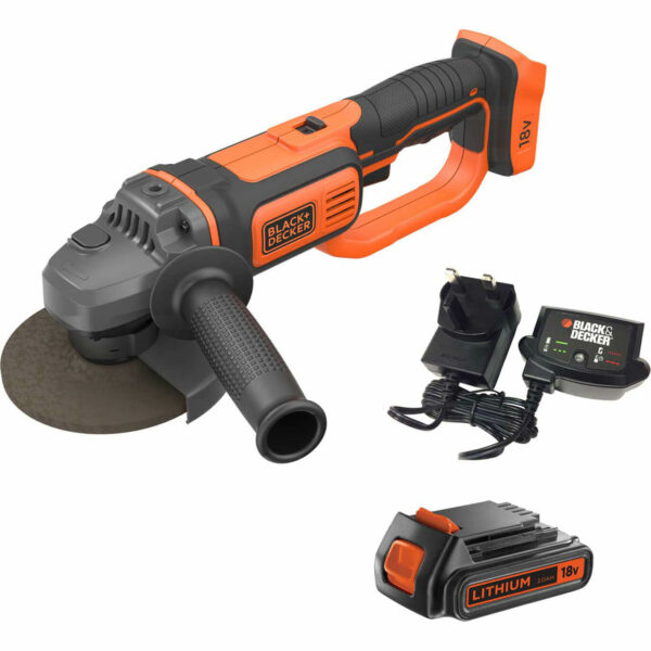Black and Decker BCG720 18v Cordless Angle Grinder 125mm 1 x 2ah Li-ion Charger No Case