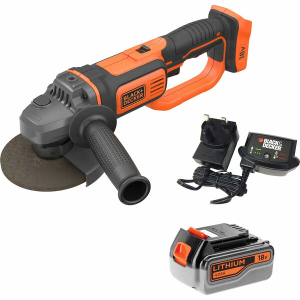 Black and Decker BCG720 18v Cordless Angle Grinder 125mm 1 x 4ah Li-ion Charger No Case