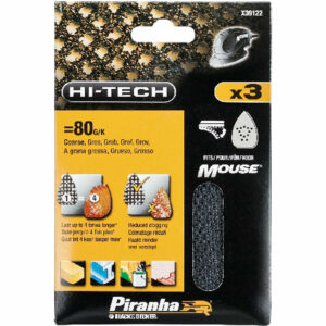 Black and Decker Piranha Hi Tech Quick Fit Mesh Mouse Sanding Sheets 240g Pack of 3