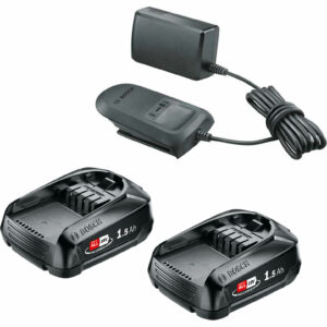 Bosch Genuine GREEN P4A 18v Cordless Li-ion Twin Battery 1.5ah and Standard Charger 1.5ah