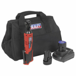 Sealey CP 12Volt Sealey CP1202KIT 12V  3/8" Drive Ratchet Wrench Kit - 2 x 1.5Ah Batteries & Charger