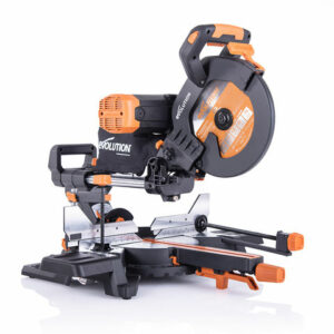 Evolution Evolution R255SMS-DB+ Pro-Pack 255mm Double Bevel Sliding Mitre Saw with Multi-Material Cutting 230V
