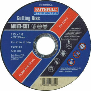 Faithfull Multi-Cut Thin Cut Off Wheel 115mm Pack of 10