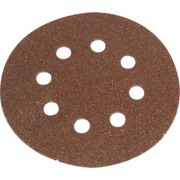 Faithfull 125mm Hook and Loop Perforated Sanding Discs 125mm Coarse Pack of 5