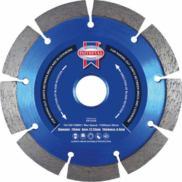 Faithfull Diamond Mortar Raking Cutting Disc 115mm