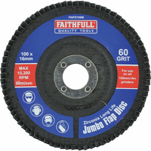 Faithfull Zirconium Abrasive Flap Disc 100mm Medium