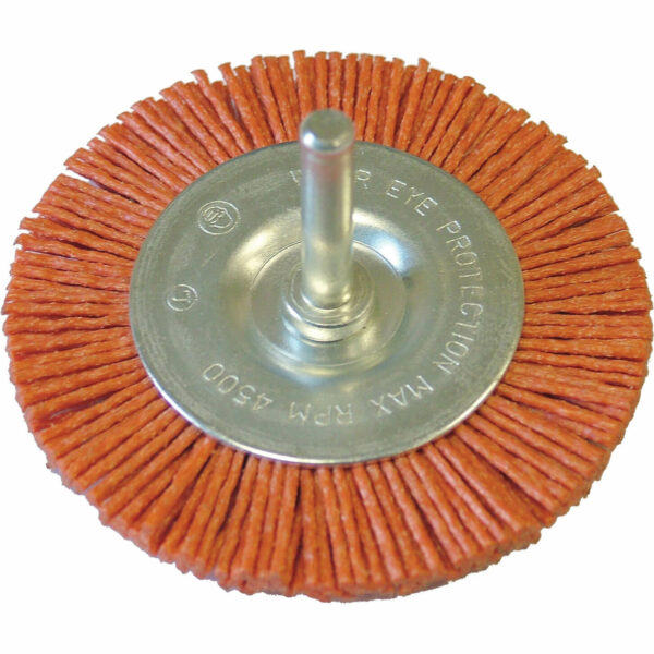 Faithfull Abrasive Nylon Bristle Wheel Brush 75mm 6mm Shank