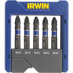 Irwin Pocket Impact Pozi Screwdriver Bit Set PZ2 50mm Pack of 5
