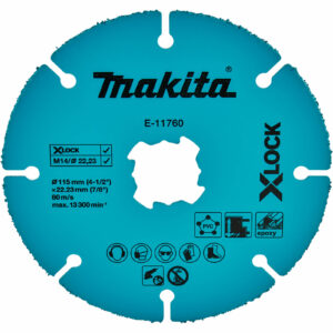 Makita X Lock Tungsten Carbide Grit Cutting Disc 115mm 2mm 22mm
