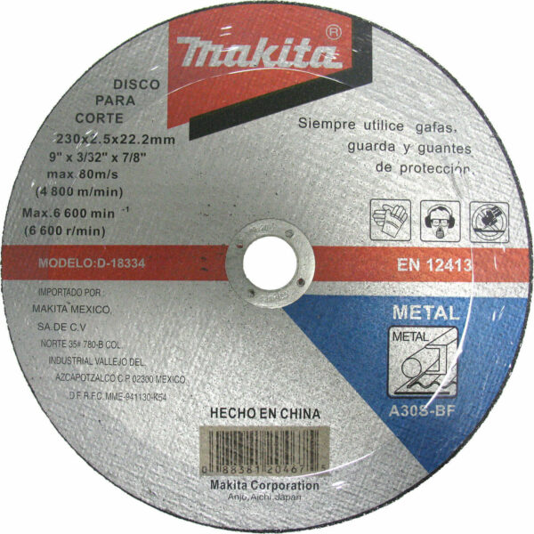 Makita Flat Metal Cutting Disc 230mm 3.2mm 22mm