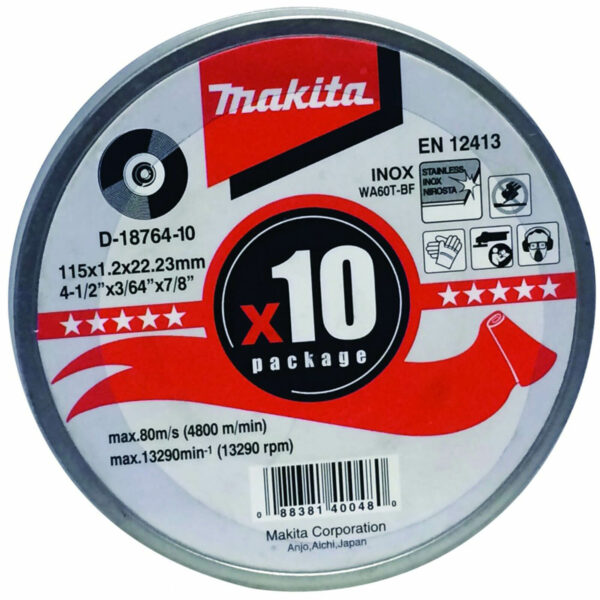 Makita Ultra Thin Metal Cutting Disc 115mm Pack of 10