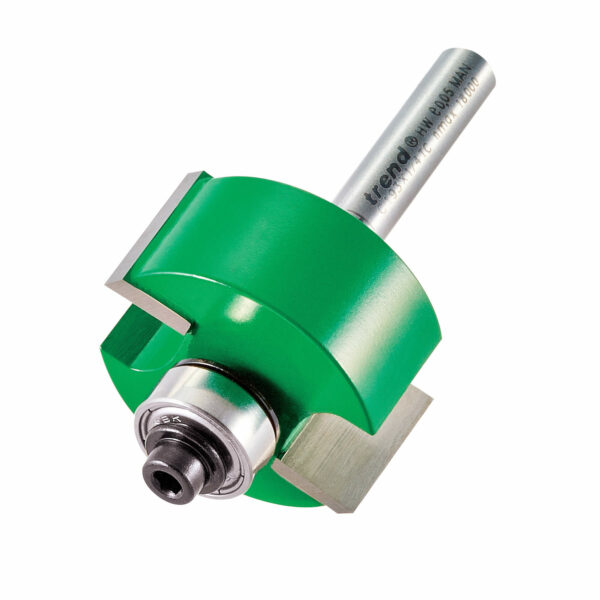 Trend Bearing Self Guided Rebate Router Cutter 31.8mm 15.9mm 1/4"