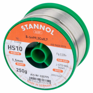 Stannol 535775 Solder Wire HS10 Sn99Cu0.7 1.5mm 250g