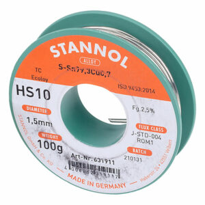 Stannol 535751 Solder Wire HS10 Sn99.3Cu0.7 1.5mm 100g