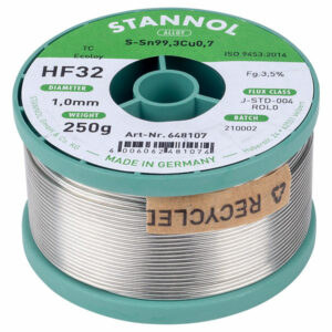 Stannol 648120 Solder Wire HF32 Sn99Cu1 1.0mm 250g