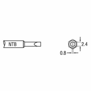 Weller NTB NT B Solder Tip - Chisel Tip 2.4 x 0.8 x 7.8mm