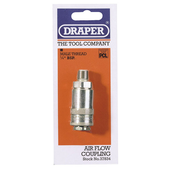 Draper 37834 1/4" Male Thread Pcl Tapered Airflow Coupling