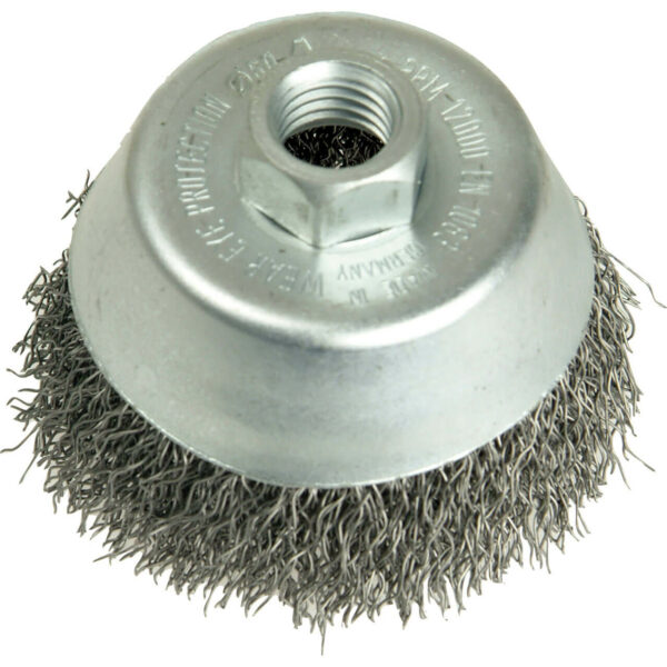 Lessmann Crimped Stainless Steel Wire Cup Brush 80mm M14 x 2.0 Thread