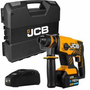 JCB 18V Tools JCB 18BLRH-4X-W 18V Brushless SDS Rotary Hammer Drill with 4.0Ah Lithium-ion battery in W-Boxx 136 Power Tool Case